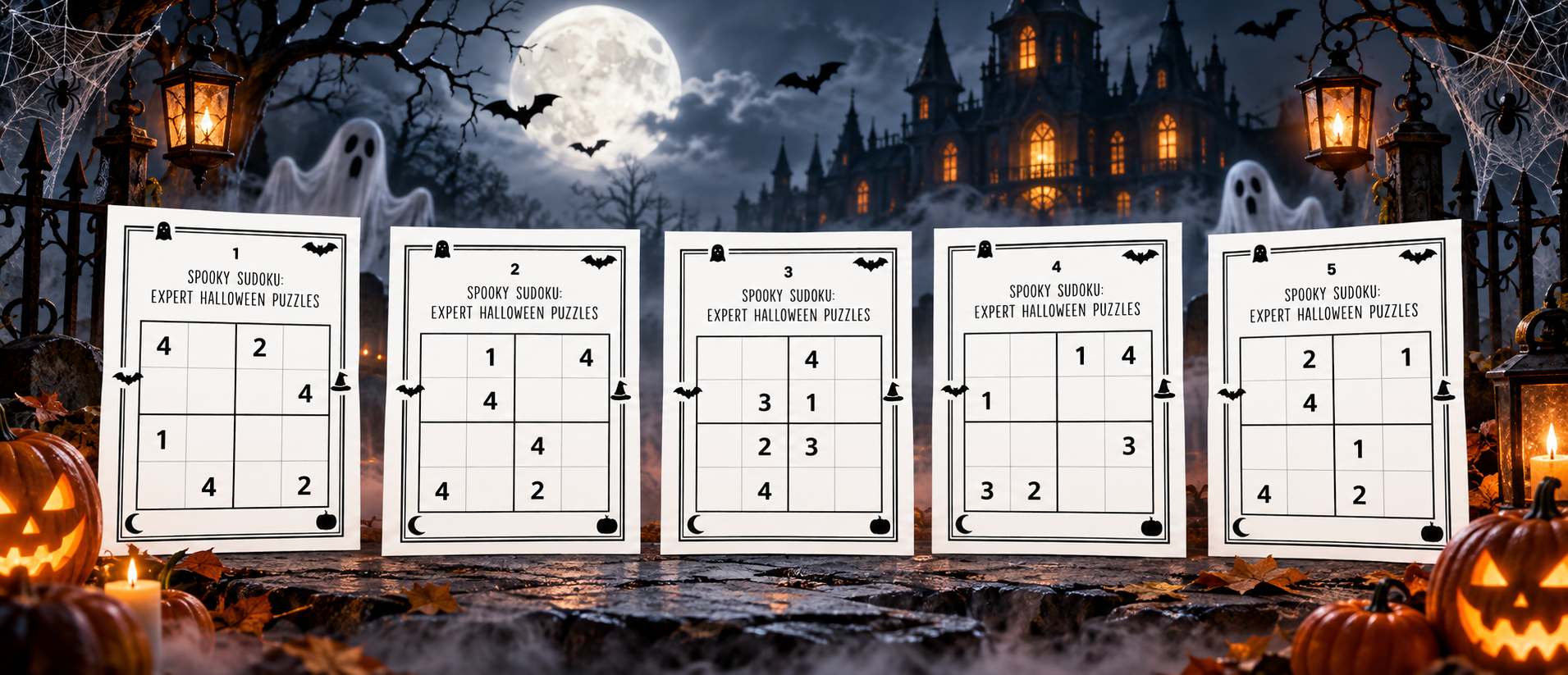 Spooky Sudoku: 5 Expert Halloween Puzzles – Free Printable