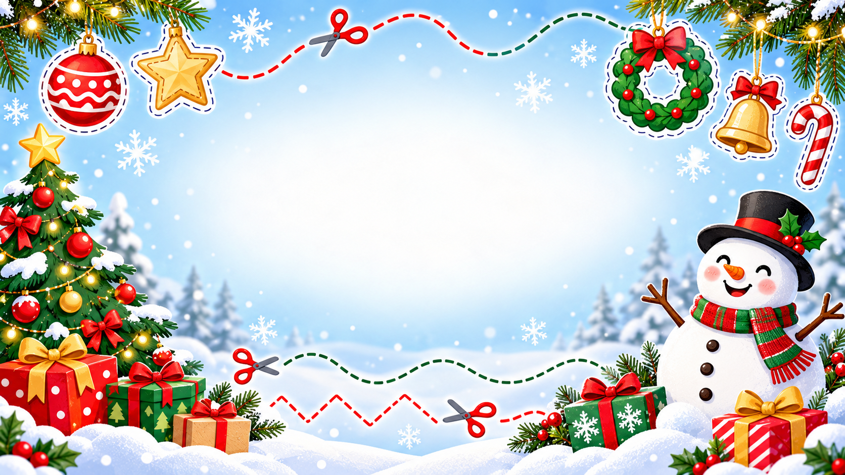 Christmas Cutting Practice Worksheets – 7 Free Printables for Kids