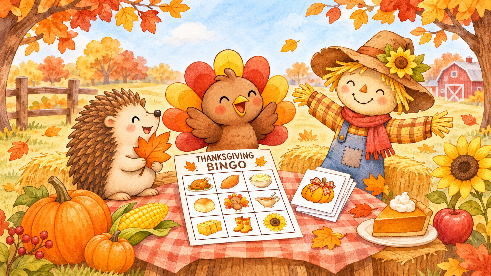 Free Printable Thanksgiving Bingo Cards for Kids (Color & Black and White)
